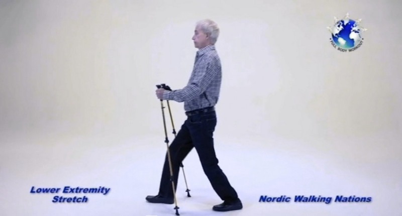 exercising with Nordic Walking Poles